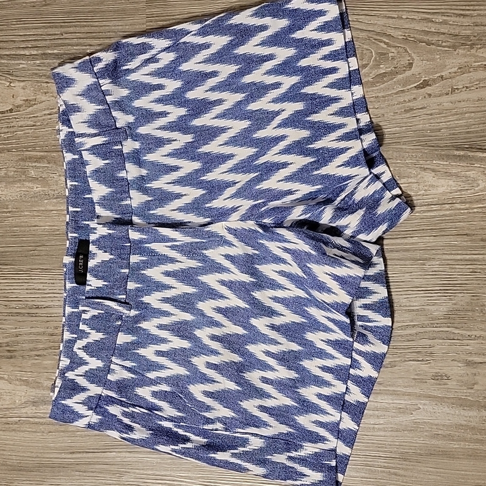 NWOT J. Crew Ikat Blue and White Shorts - Picture 2 of 6